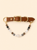 PrismTail Black Obsidian crystal pet collar – natural black healing stone jewelry