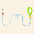 PrismTail Bubble Leash in Sky — blue nylon rope with foam bubble grip, 3-in-1 dog leash