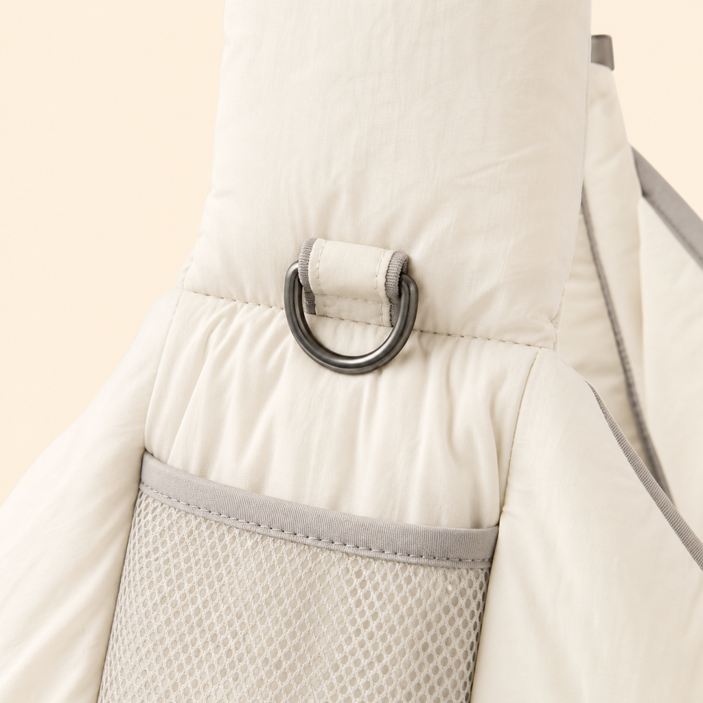 PrismTail Cloud Sling Cream – metal D-ring for attaching accessories