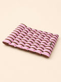 PrismTail Meadow Mat reversible bolster pet mat in Cocoa Blush pink and brown stripes