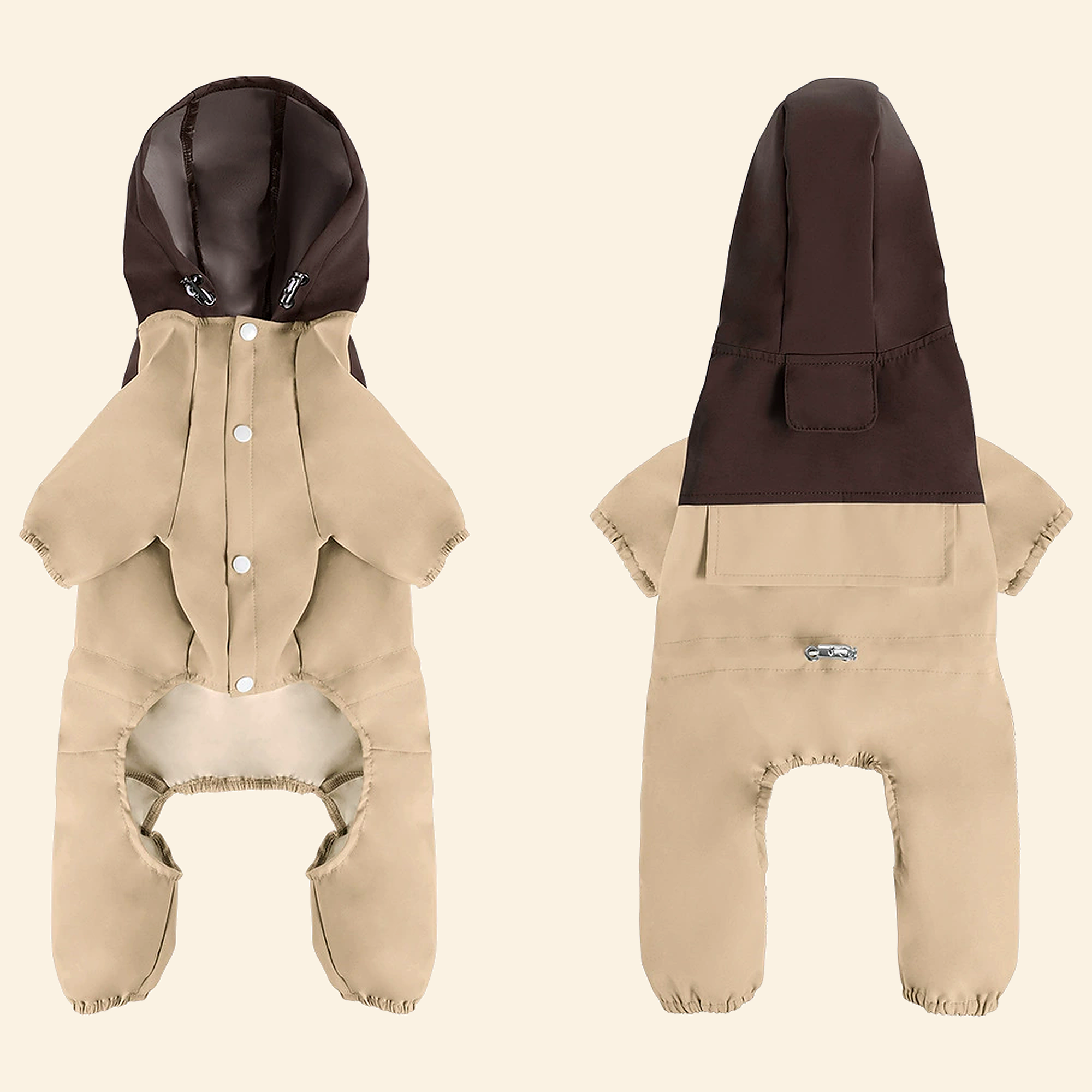 Acorn brown waterproof dog raincoat